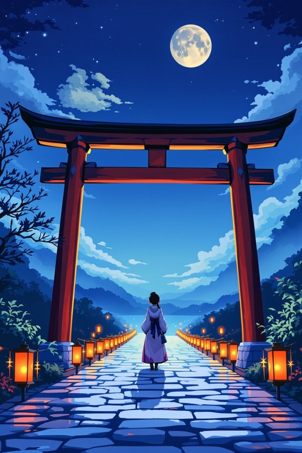 《月读神社的见习巫女》动画海报